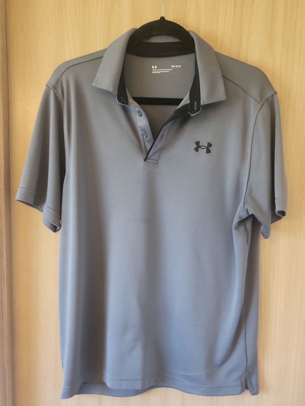 Under Armour Men's Grey Polo with Black Logo